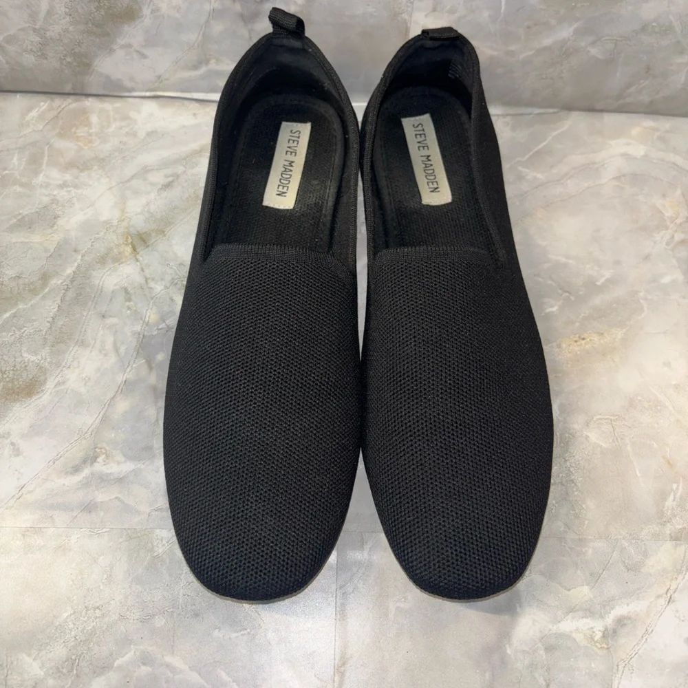 Steve Madden Brand Women’s Raine Black Knit Flats Size 8.5 - Picture 3 of 9